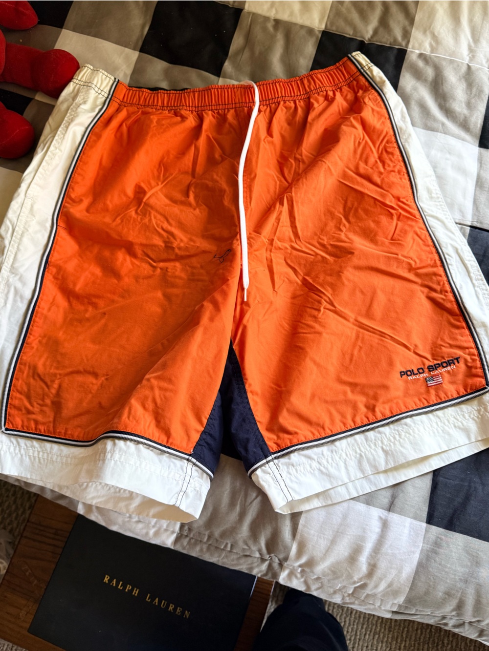 U.S. Polo Assn. Orange, White & Navy Swim Board Shorts